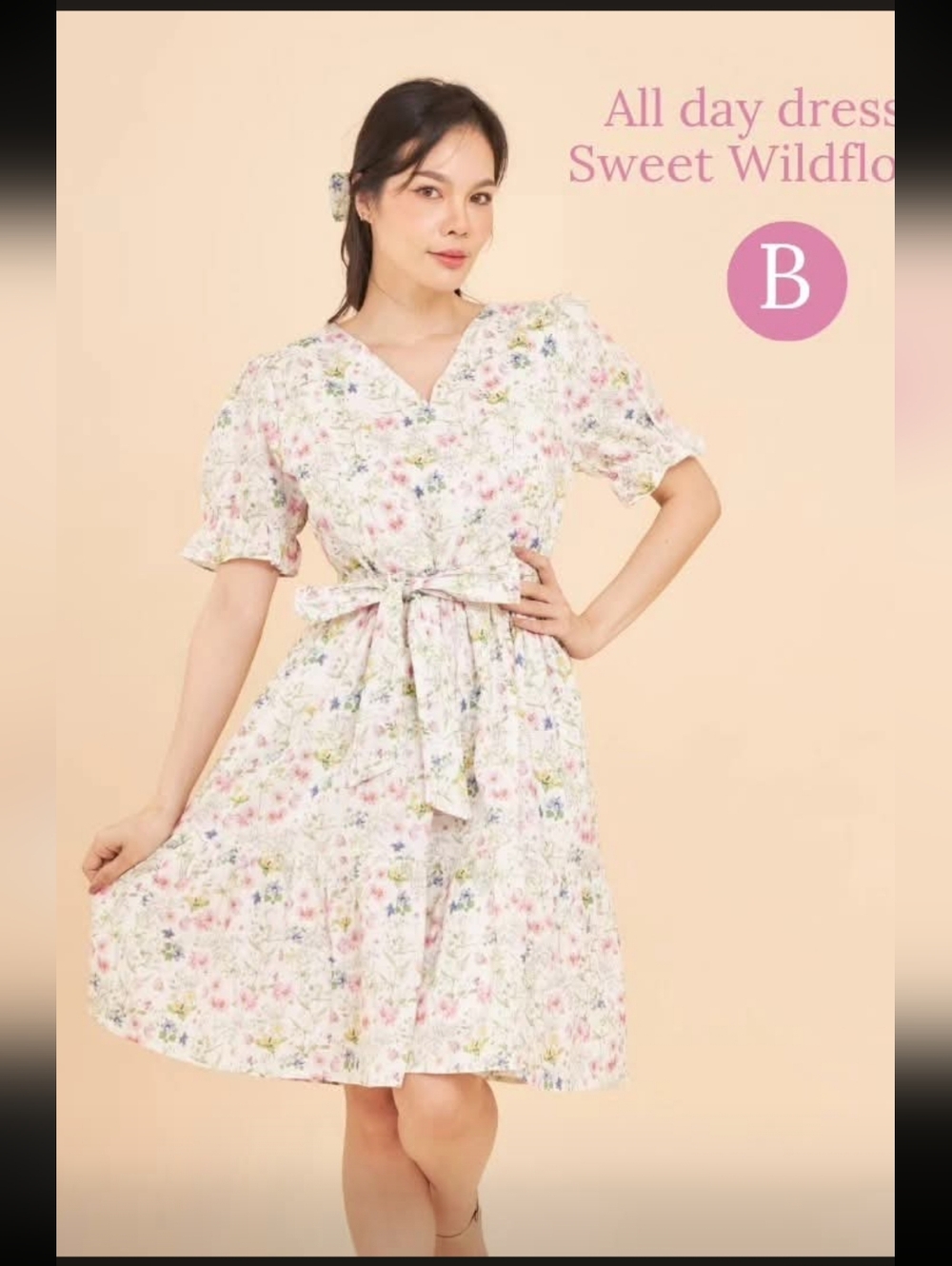Mome Dress Sweet Wildflower Knee Length XL Linen Cotton Nursing